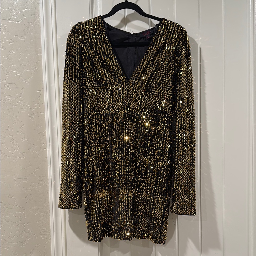 Sequin Black and Gold Dress